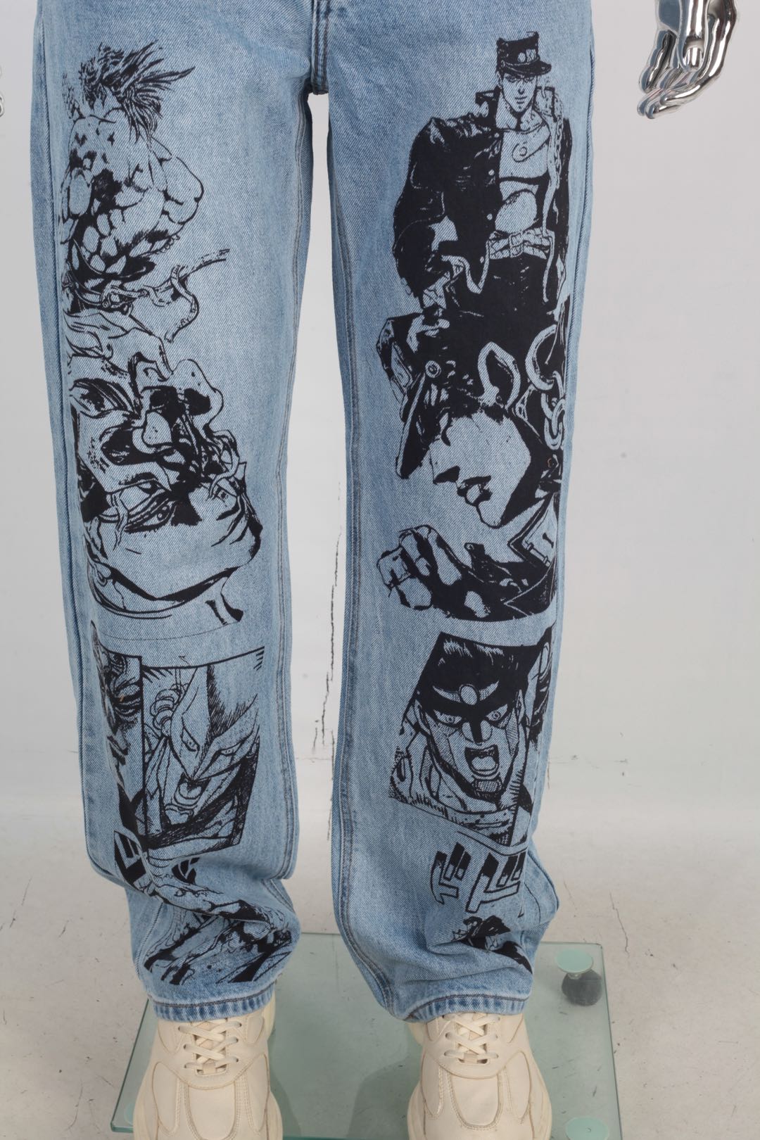 "PART3" 12oz HEAVY STRAIGHT CUT SCREENPRINTED JEANS